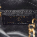 Chanel Quilted CC Logo Mini Drawstring Crossbody Chain Shoulder Bag Black — view 7