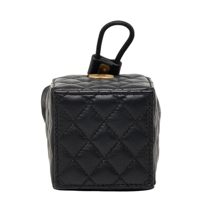 Chanel Quilted CC Logo Mini Drawstring Crossbody Chain Shoulder Bag Black — view 4