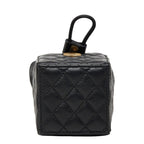Chanel Quilted CC Logo Mini Drawstring Crossbody Chain Shoulder Bag Black — view 4