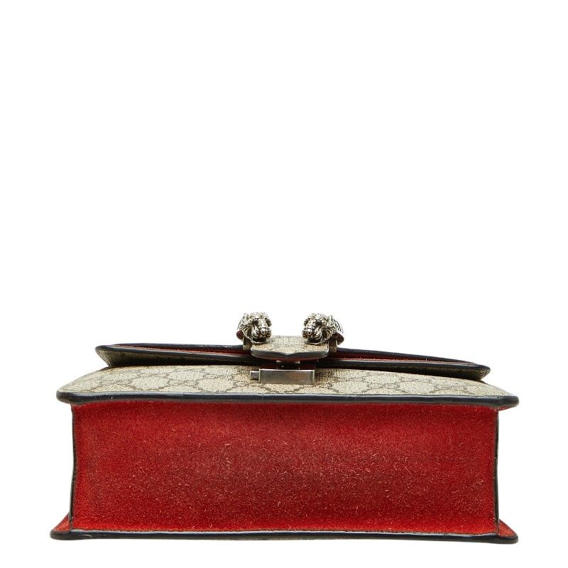Gucci GG Supreme Dionysus Chain Shoulder Bag Beige Red Suede — view 3