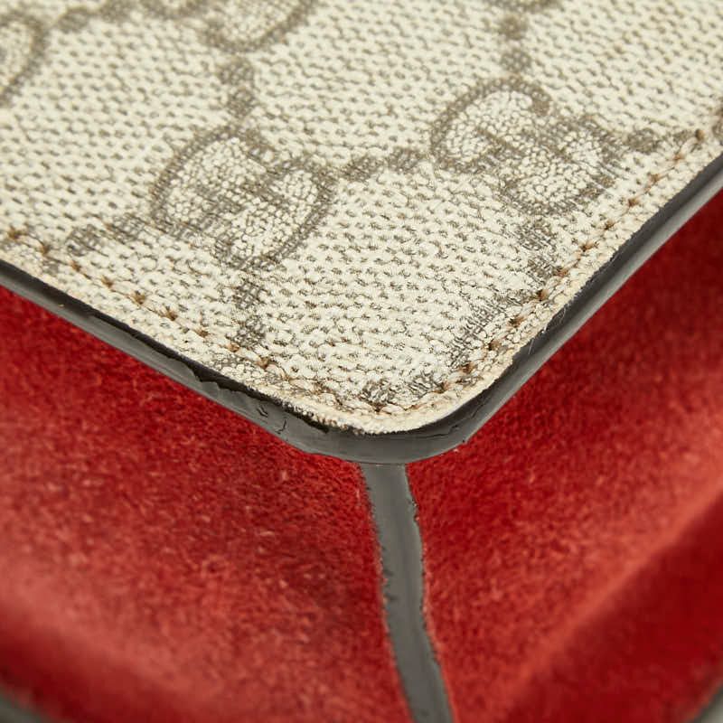 Gucci GG Supreme Dionysus Chain Shoulder Bag Beige Red Suede — view 6