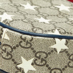 Gucci GG Supreme Star Waist Bag Pouch Beige Navy Leather — view 5