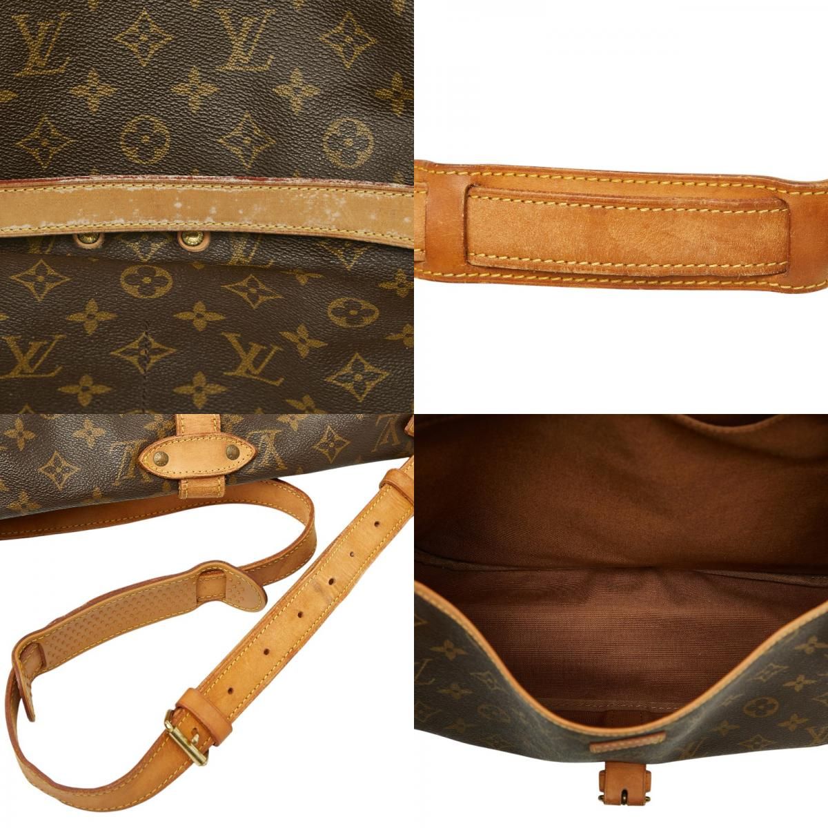 Louis Vuitton Monogram Saumur 35 Crossbody Shoulder Bag Brown Leather — view 9