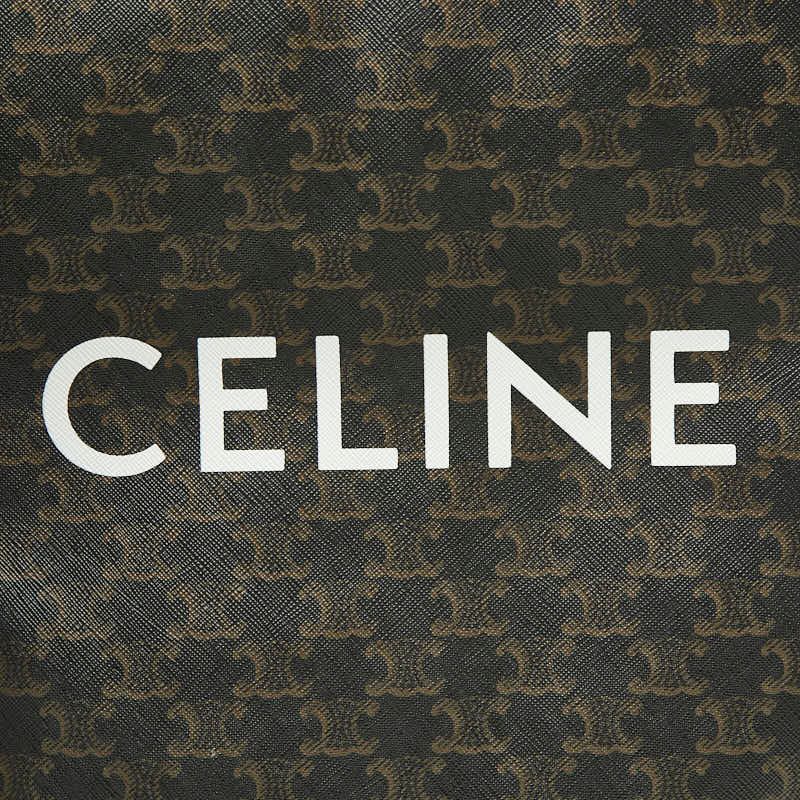 Celine Triomphe Vertical Cover Tote Shoulder Bag 2-Way Black Brown Leather — view 9
