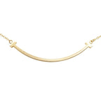 Tiffany & Co T Smile Small Chain Pendant 18k Yellow Gold — view 3