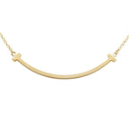 Tiffany & Co T Smile Small Chain Pendant 18k Yellow Gold — view 2