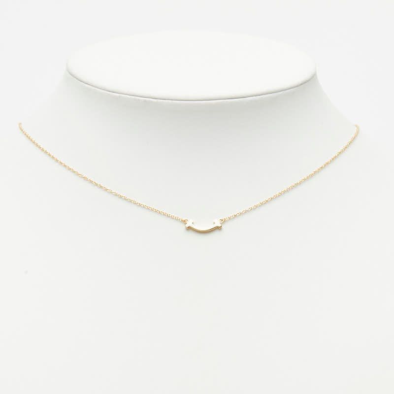 Tiffany & Co T Smile Mini Chain Pendant 18k Yellow Gold — view 7