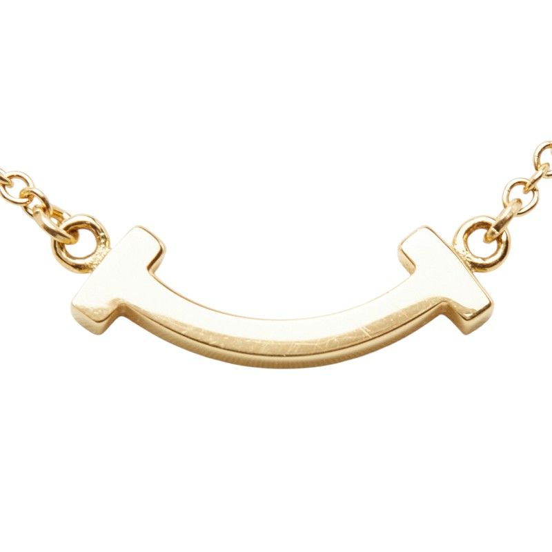 Tiffany & Co T Smile Mini Chain Pendant 18k Yellow Gold — view 3