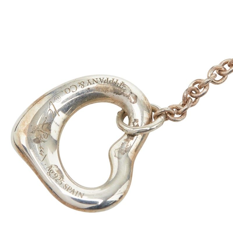 Tiffany & Co Elsa Peretti Open Heart Drop Earrings Silver — view 4