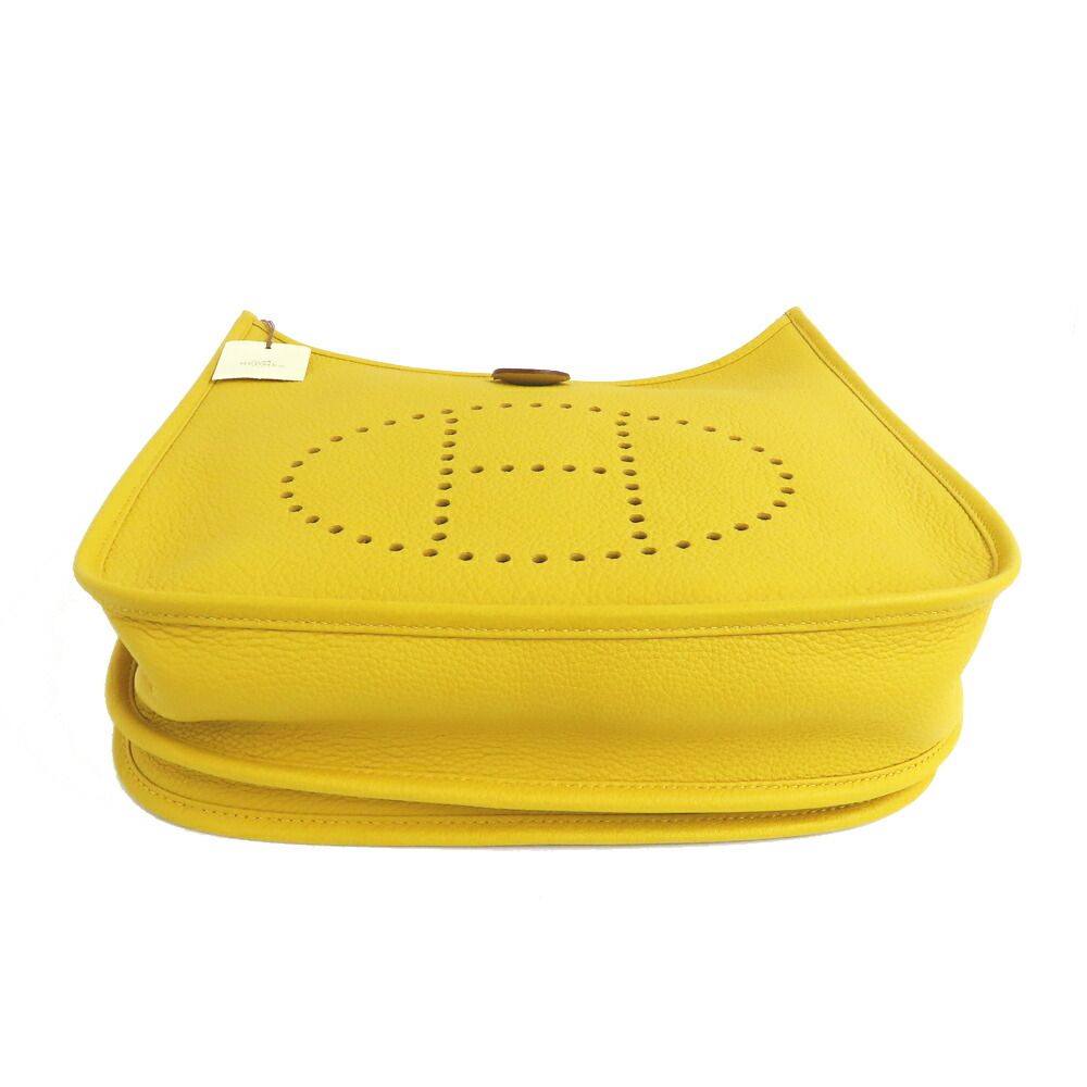 Hermes Evelyne 3 PM 29 Soleil Taurillon Clemence Silver Construction Shoulder — view 5