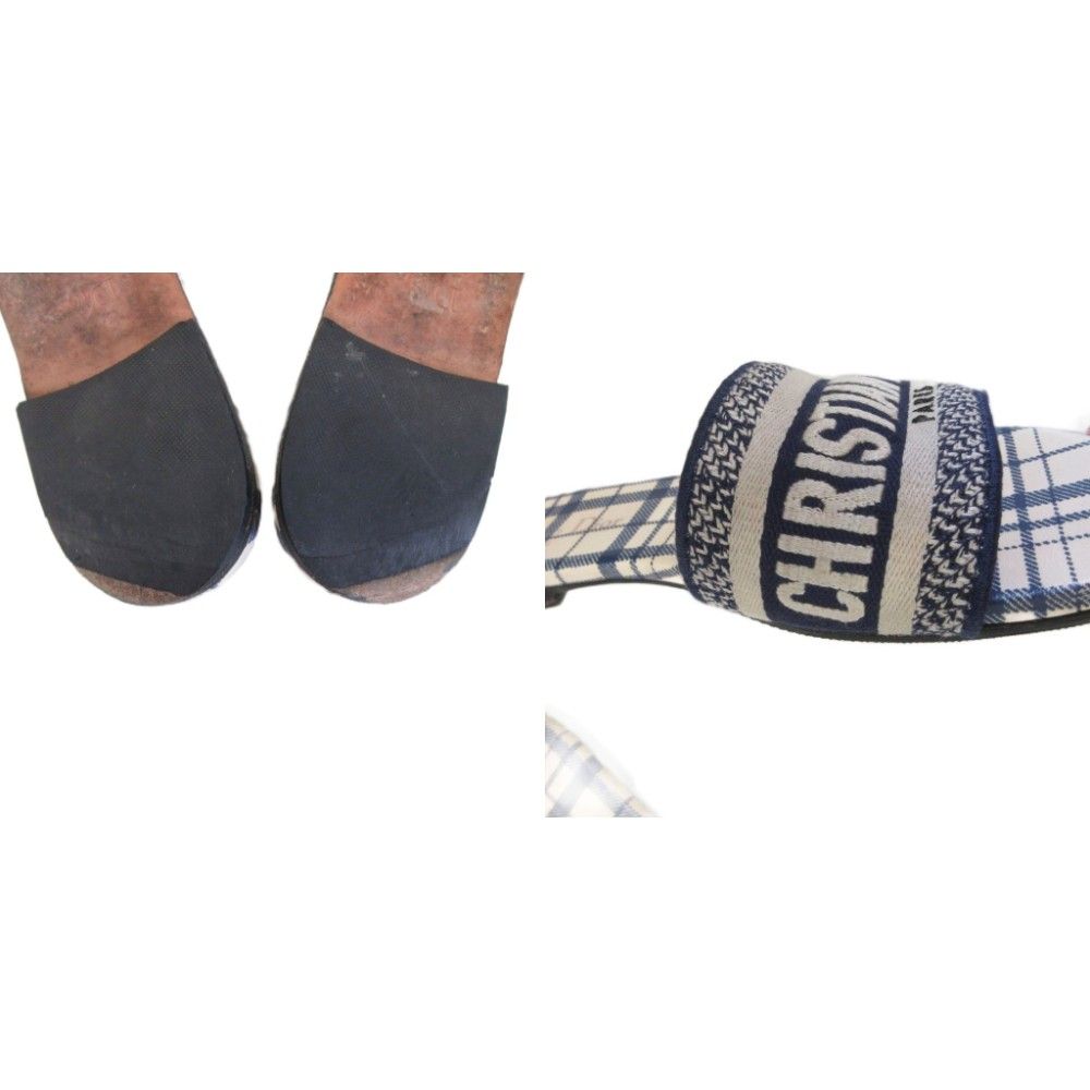 Dior Dway Slide Sandals Logo Plaid Slippers — view 9