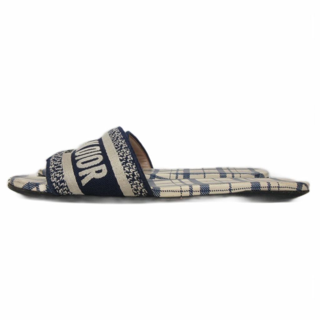 Dior Dway Slide Sandals Logo Plaid Slippers — view 2