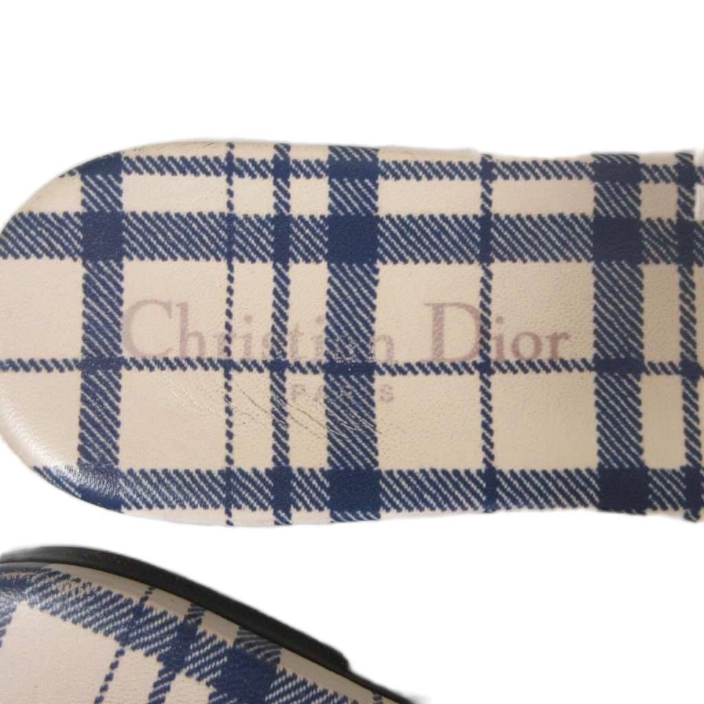 Dior Dway Slide Sandals Logo Plaid Slippers — view 8