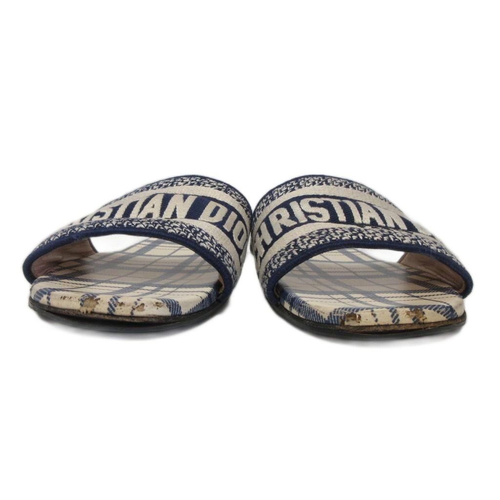 Dior Dway Slide Sandals Logo Plaid Slippers — view 3