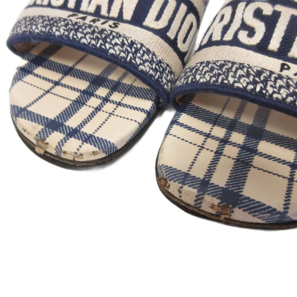 Dior Dway Slide Sandals Logo Plaid Slippers — view 5