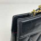 Chanel CC Logo Chain Shoulder Bag 2-Way Leather Black — view 5