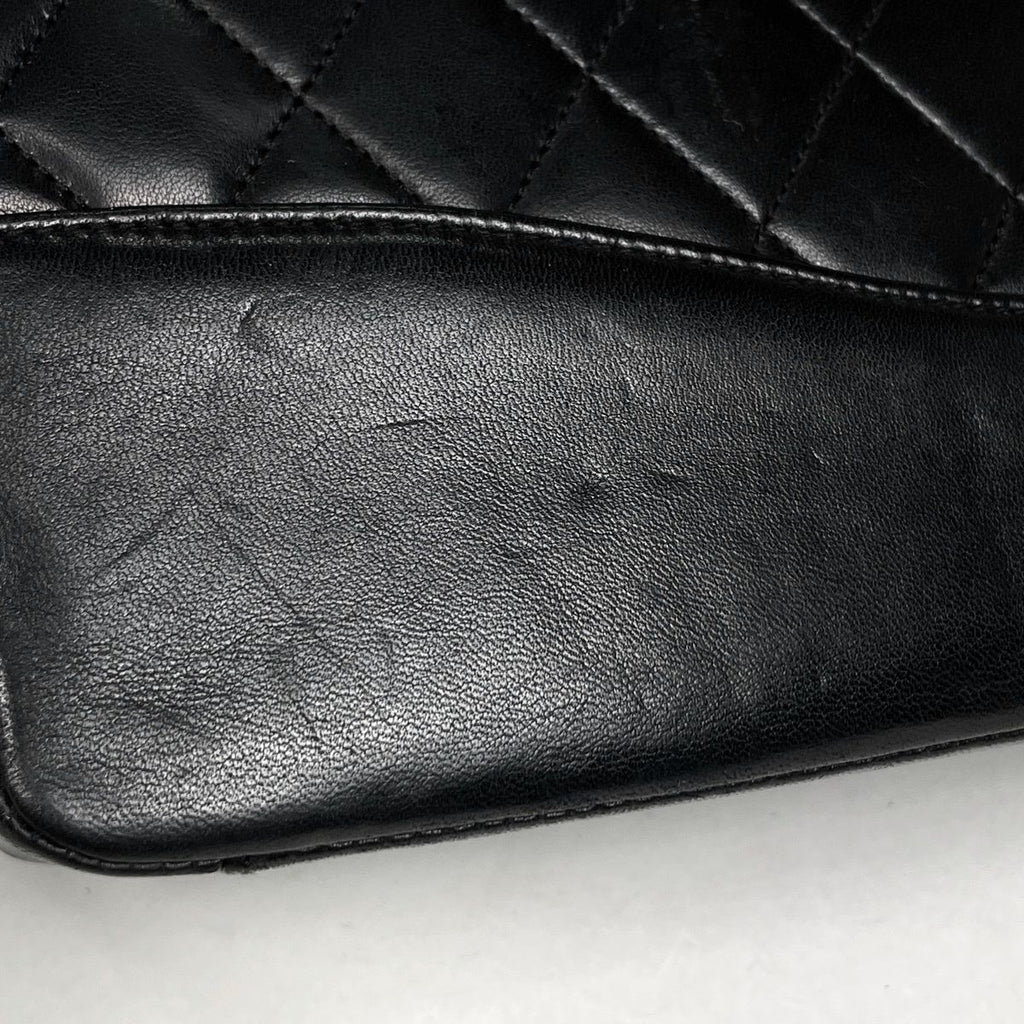 Chanel CC Logo Chain Shoulder Bag 2-Way Leather Black — view 4