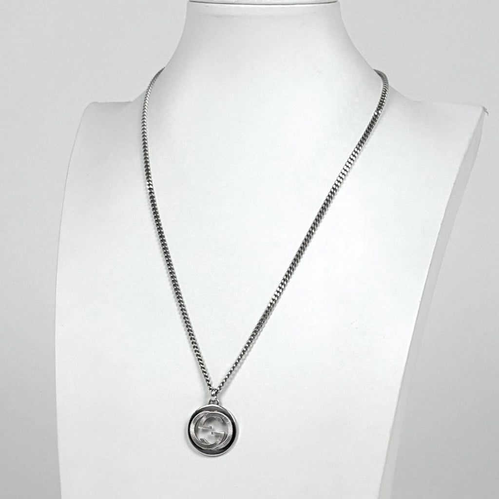 Gucci Interlocking Necklace Round 925 Sterling Silver — view 5