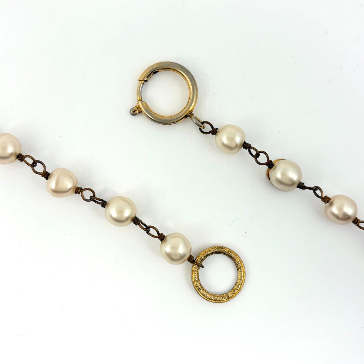 Chanel Faux Pearl Necklace Bijou Long Gold Plated — view 3