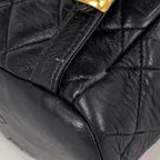 Chanel CC Logo Backpack Leather Black — view 4