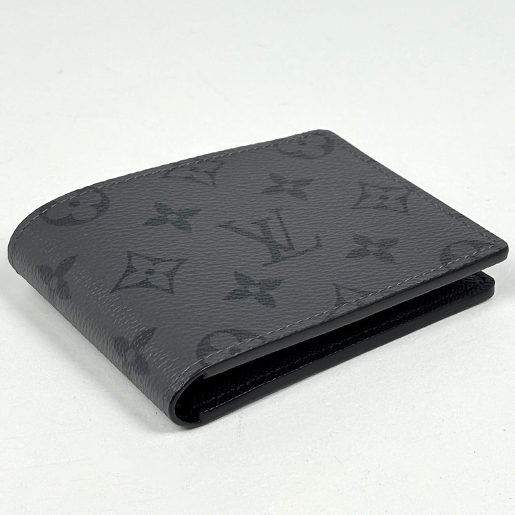Louis Vuitton Portefeuille Calf Bifold Wallet Monogram Eclipse Gray — view 2