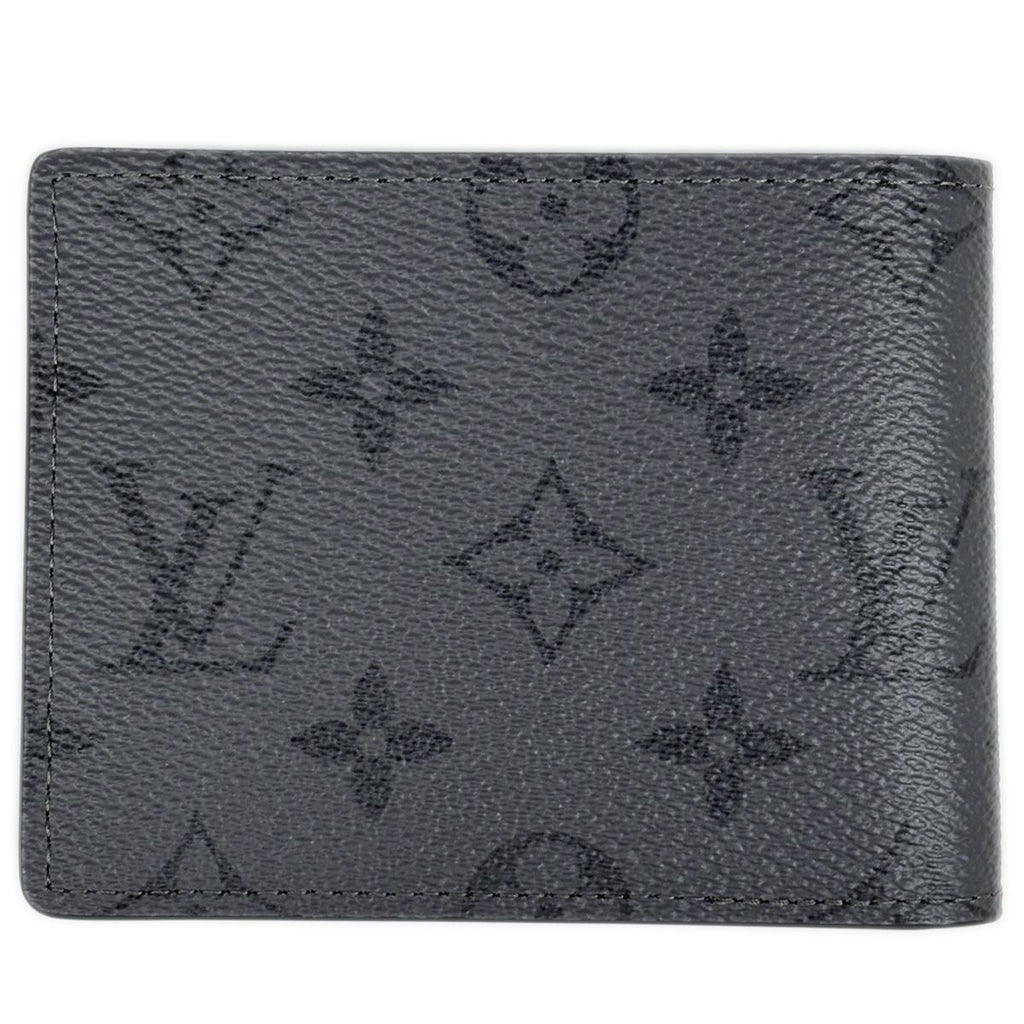 Louis Vuitton Portefeuille Calf Bifold Wallet Monogram Eclipse Gray