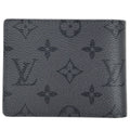 Louis Vuitton Portefeuille Calf Bifold Wallet Monogram Eclipse Gray