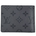 Louis Vuitton Portefeuille Calf Bifold Wallet Monogram Eclipse Gray
