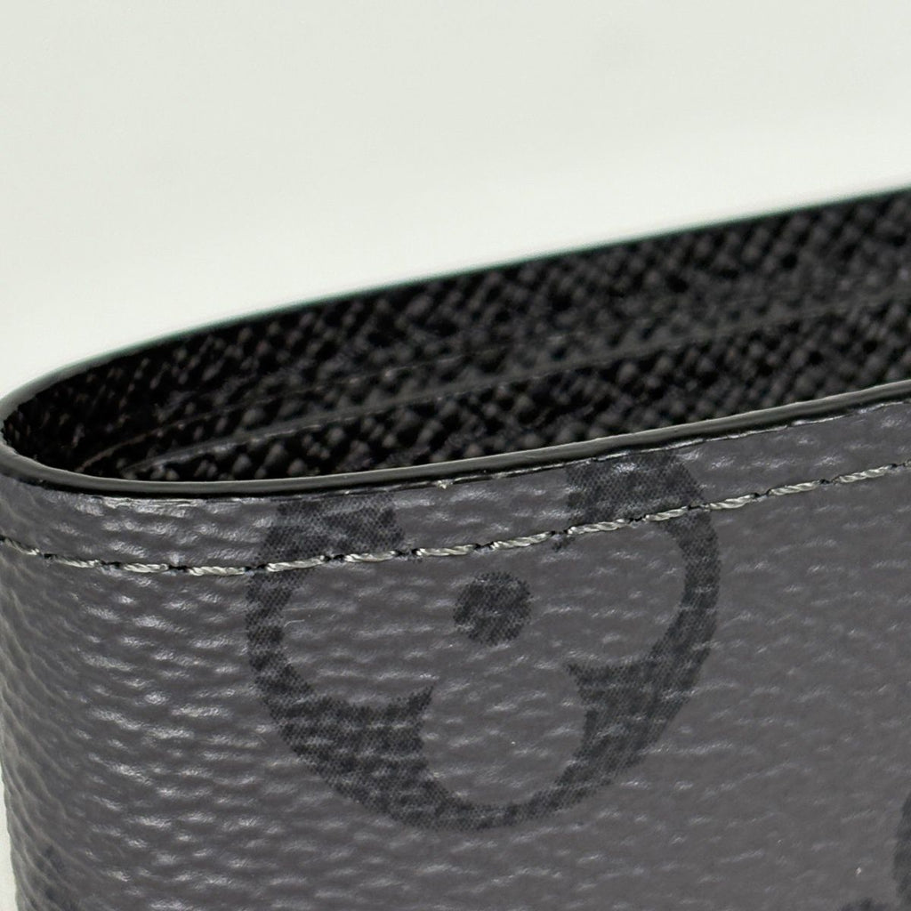 Louis Vuitton Portefeuille Calf Bifold Wallet Monogram Eclipse Gray — view 4
