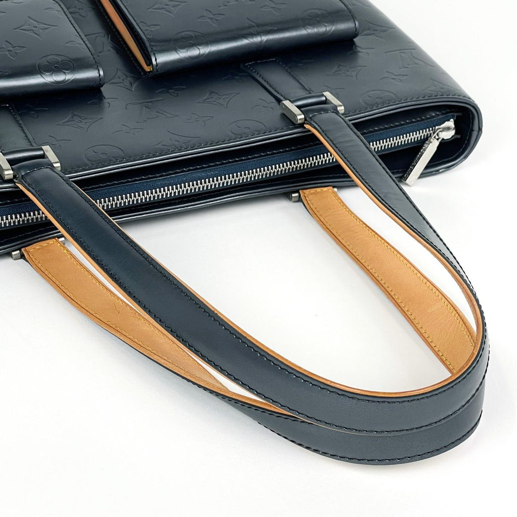 Louis Vuitton Wilwood Shoulder Bag Tote Monogram Matte Blue — view 6