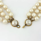 Chanel Faux Pearl Necklace Triple Strand Gold Plated — view 3