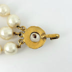 Chanel Faux Pearl Necklace Triple Strand Gold Plated — view 4