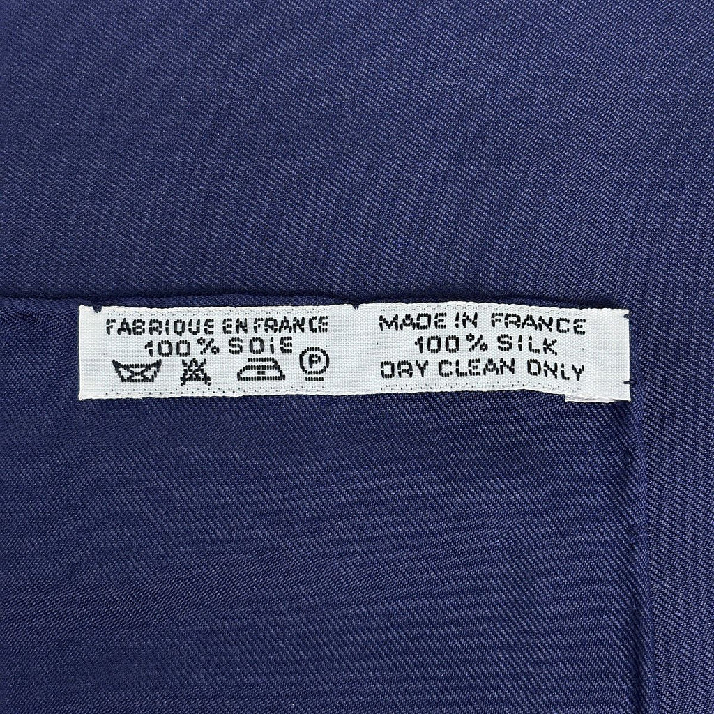 Hermes Carre 90 Cavaliers Peuls Horsemen of the Poule Tribe Scarf Silk Blue — view 2