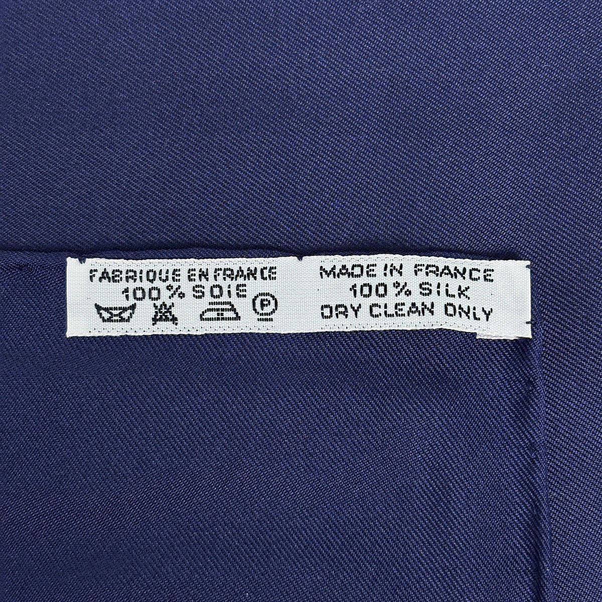 Hermes Carre 90 Cavaliers Peuls Horsemen of the Poule Tribe Scarf Silk Blue — view 2