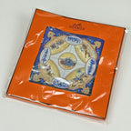 Hermes Carre 90 Cavaliers Peuls Horsemen of the Poule Tribe Scarf Silk Blue — view 4