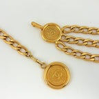 Chanel CC Logo Chain Belt Triple Strand Gold Plated — view 3