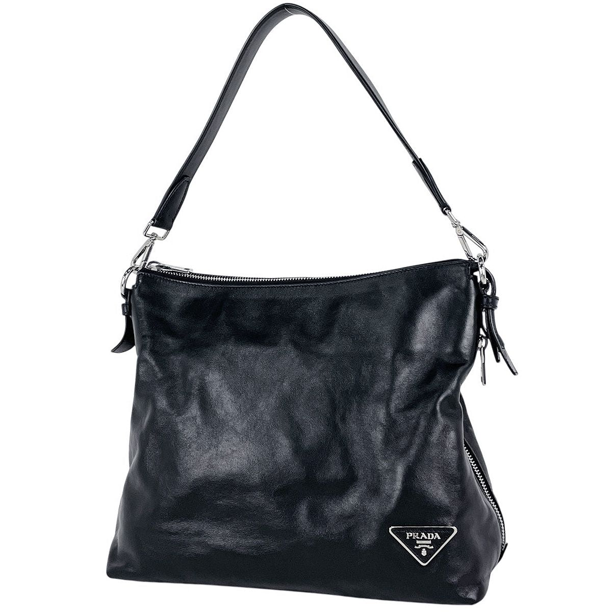 Prada Shoulder Bag Leather Nero