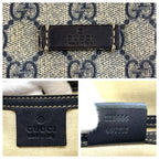 Gucci Gray Navy GG Supreme Canvas Shoulder Bag Pochette — view 3