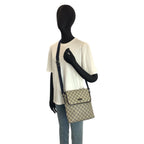 Gucci Gray Navy GG Supreme Canvas Shoulder Bag Pochette — view 7