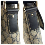 Gucci Gray Navy GG Supreme Canvas Shoulder Bag Pochette — view 6