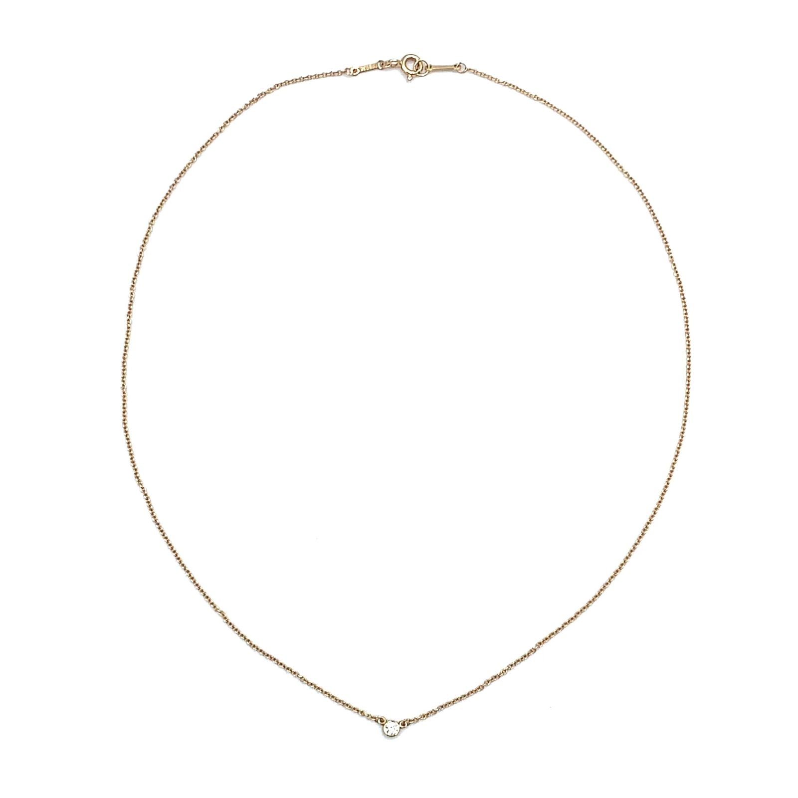 Tiffany & Co Diamond by the Yard Yellow Gold Clear Necklace — view 3