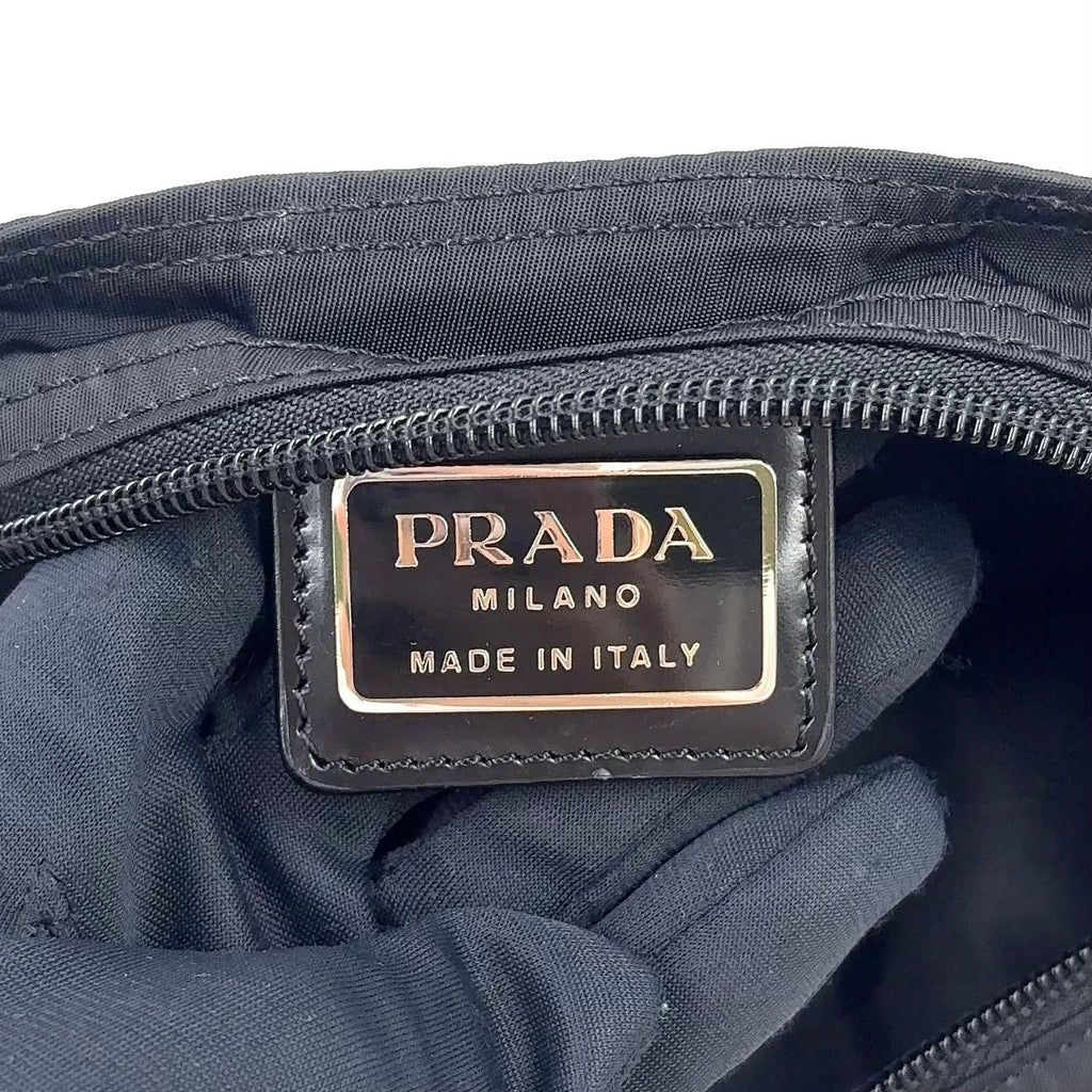 Prada Nylon Black Shoulder Bag Silver — view 4