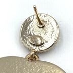 Chanel CC Logo Swing Metal Resin Gold Pink Earrings — view 4