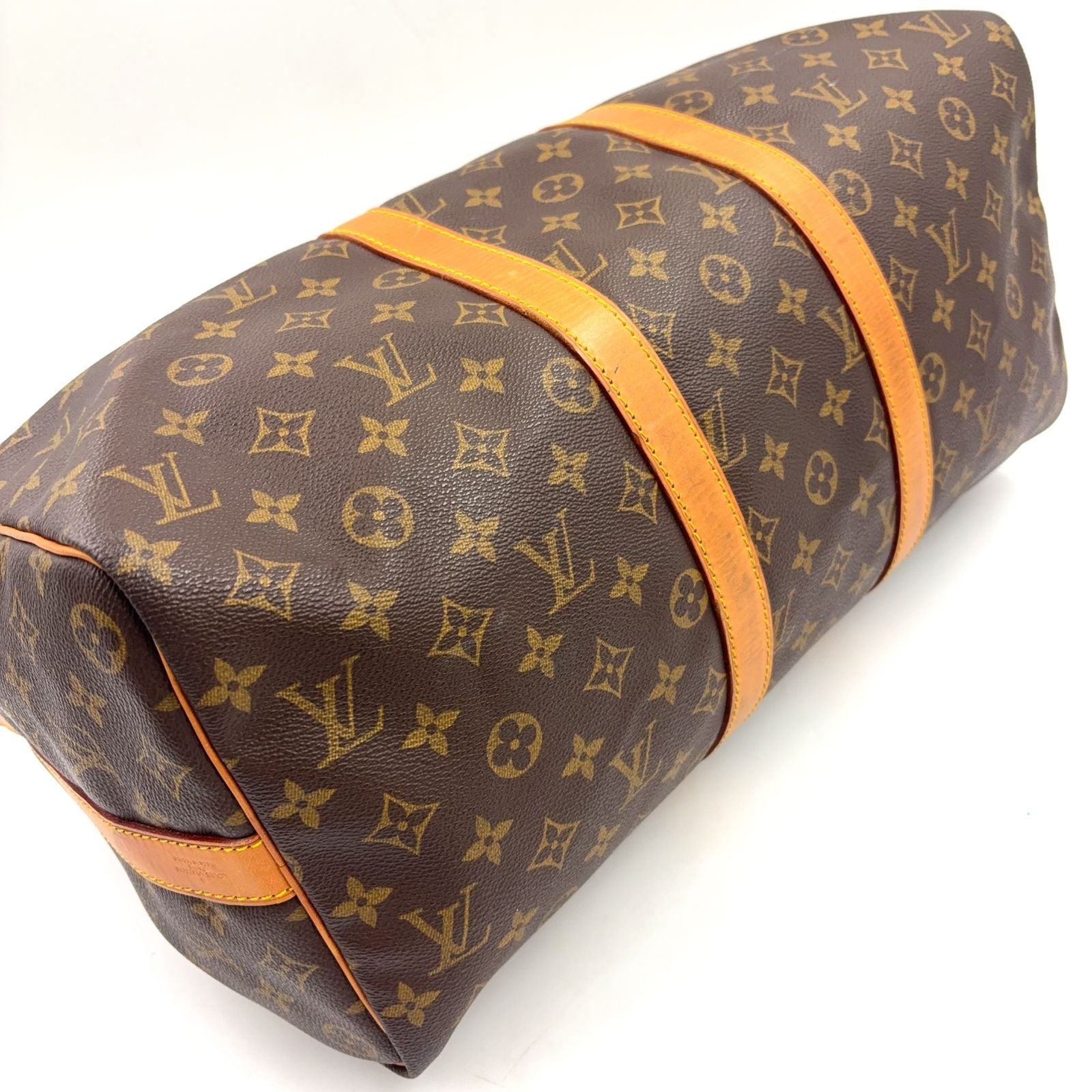 Louis Vuitton Keepall Bandouliere 45 Monogram Leather Brown Light Boston — view 8