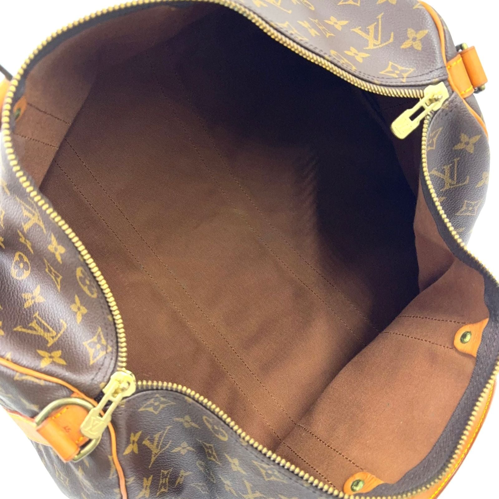 Louis Vuitton Keepall Bandouliere 45 Monogram Leather Brown Light Boston — view 3