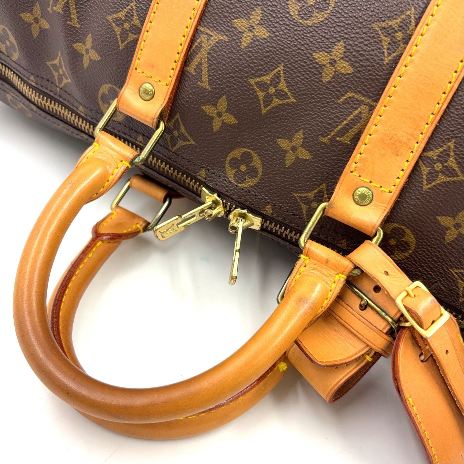 Louis Vuitton Keepall Bandouliere 45 Monogram Leather Brown Light Boston — view 5