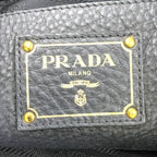 Prada Vitello Daino Leather Black Tote Gold — view 4