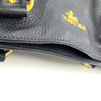 Prada Vitello Daino Leather Black Tote Gold — view 9
