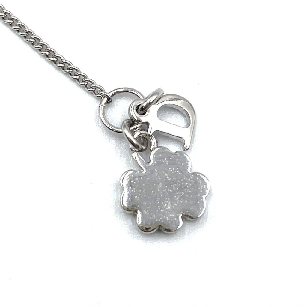 Dior D Logo Triple Strand Heart Double Chain Metal Color Stone Clear Silver — view 5