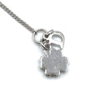Dior D Logo Triple Strand Heart Double Chain Metal Color Stone Clear Silver — view 5